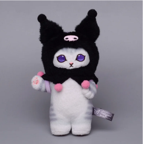 Kawaii Kitty Plush Keychain - Shark Cat